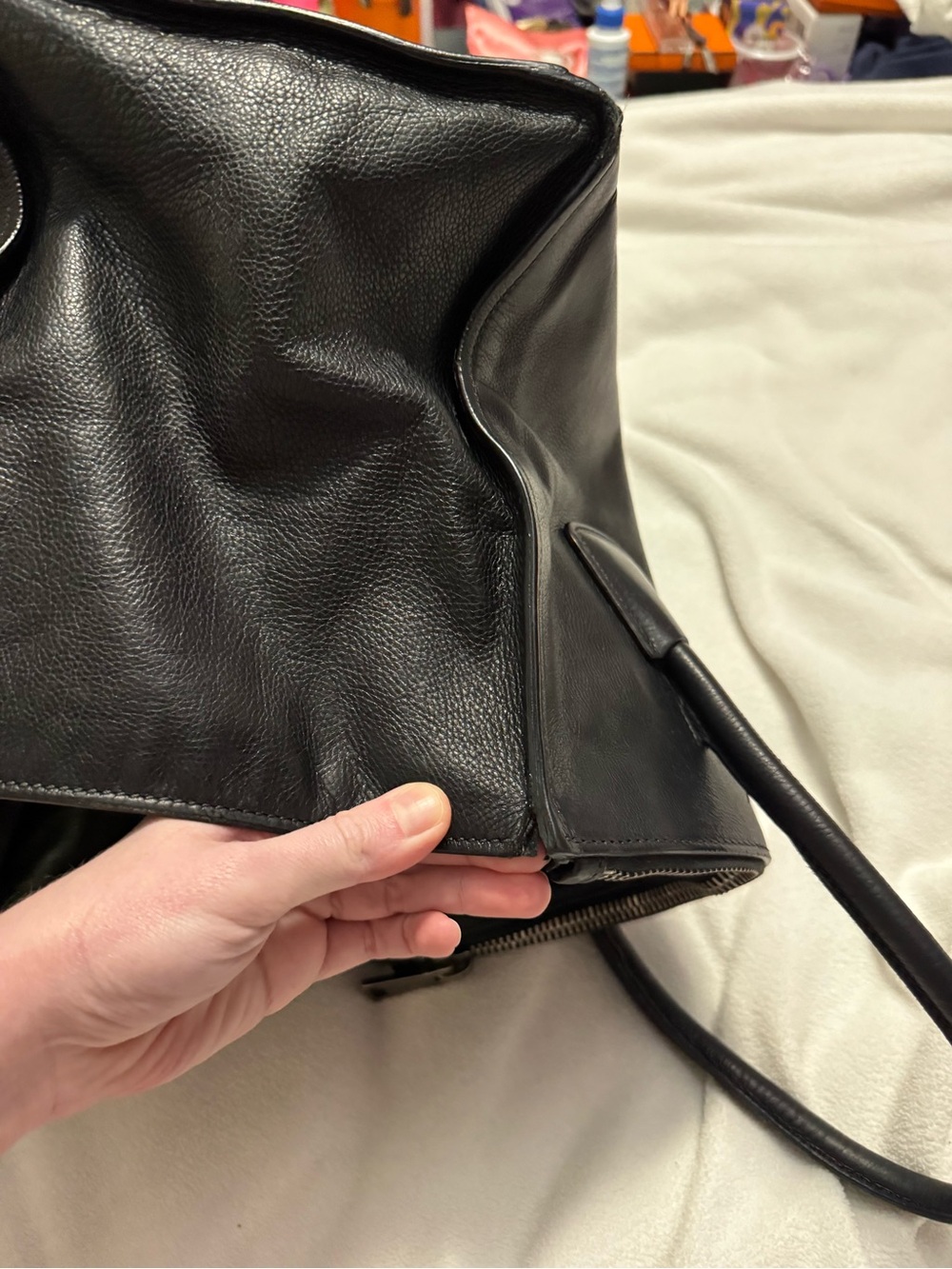 Prada AUTHENTIC Glacé Calf Twin Pocket Black Leather 2-Way Tote Bag - Picture 7 of 16